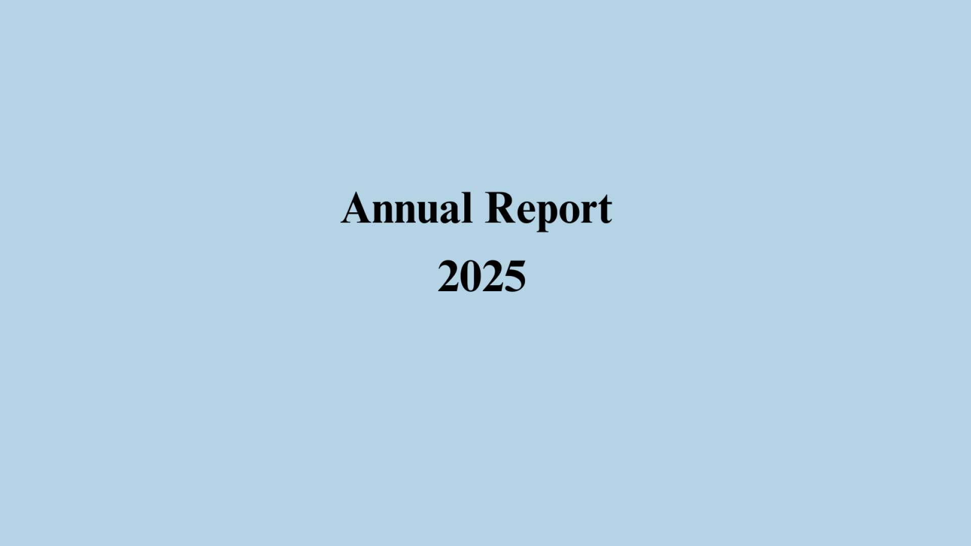 2025 Annual Report Cover 
